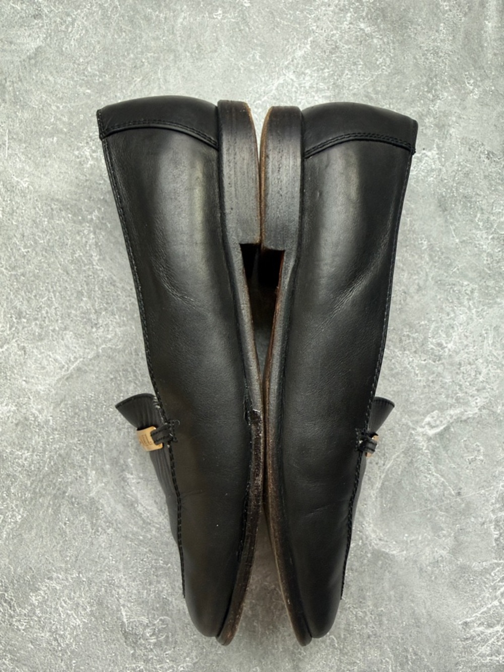 CHANEL Black Leather Loafers with Gold plate flats 38 - Picture 8 of 10